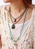 Boho Necklace, Mala Stone Beads Turquoise Gold